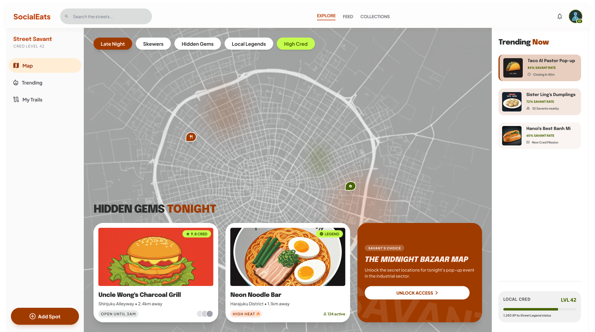 SocialEats UI screenshot